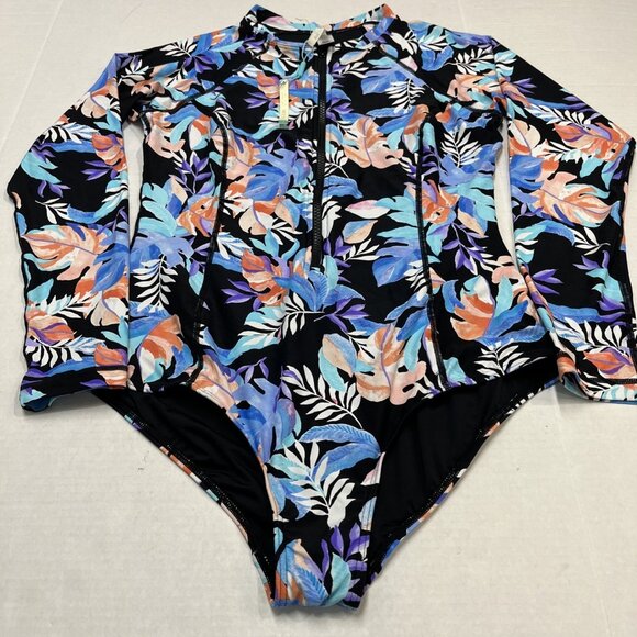 Sea Level Swimsuit Womens US 10 Cabana Long Sleeve One Piece Tropical Resort - Picture 3 of 6